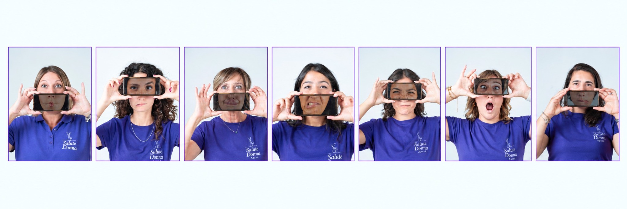Le persone di Salute Donna con le magliette dell’associazione